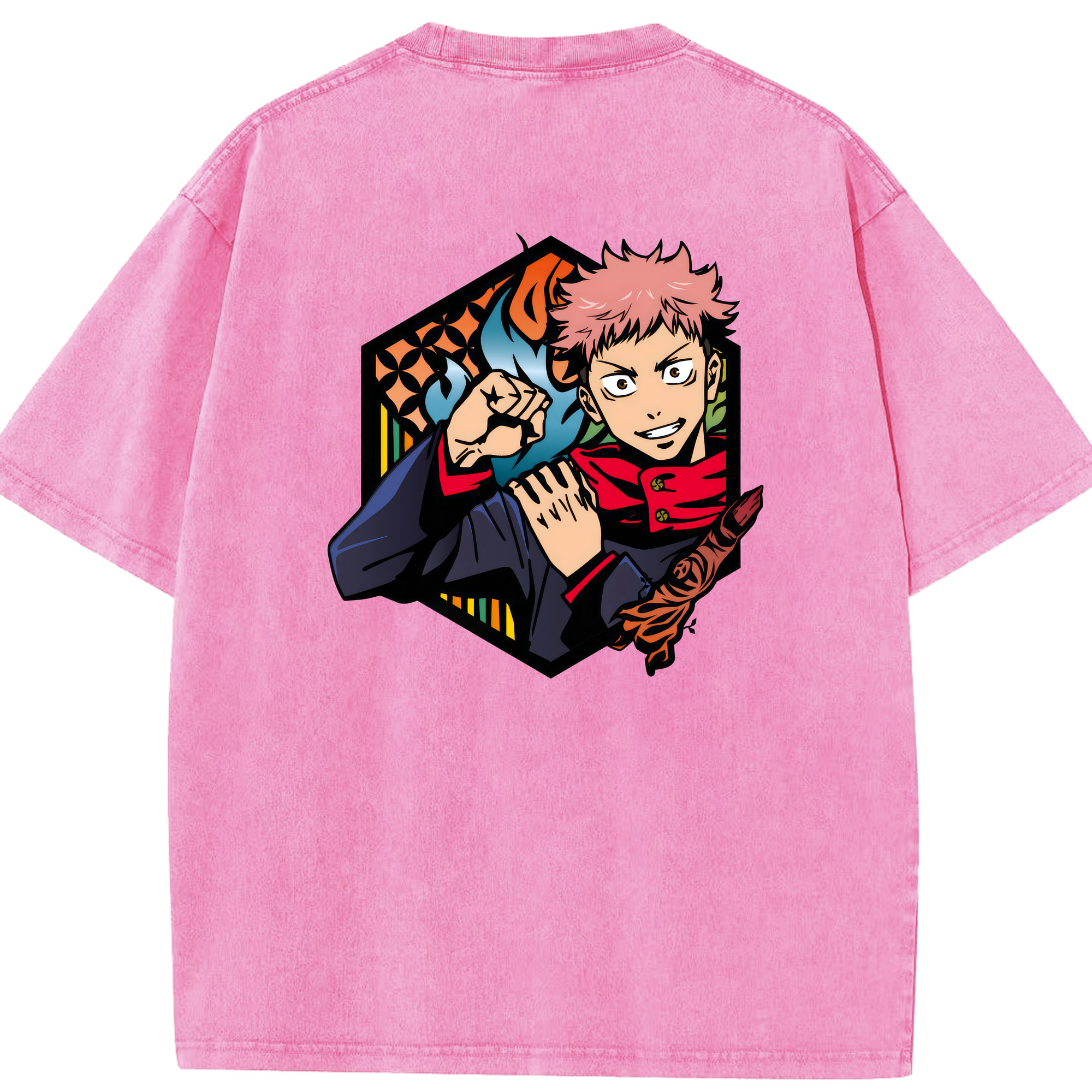 （画像用） 呪術廻戦 Jujutsu Kaisen 綿100% ヴィンテージ風 半袖Tシャツ（背面プリント）